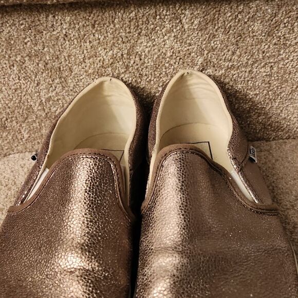 Vans Women's Bronze Slip-On Shoes Size 9.5 - Picture 4 of 10